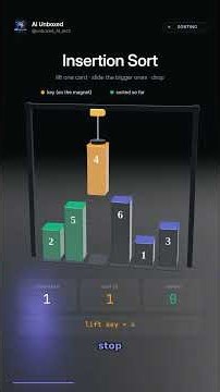 Insertion Sort Explained in 3D | Why Python's Sort Uses It #shorts