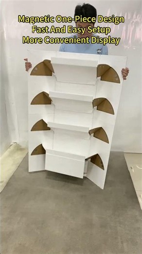 Magnetic One-Piece Cardboard Display Stand | Fast & Easy Installation