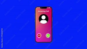 Mobile Calling Animation, Incoming Call Screen mobile, Accept and Decline call animation Stock Video