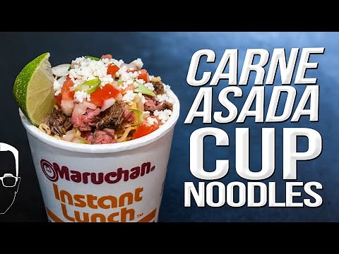 CARNE ASADA CUP NOODLES - THE BEST RAMEN RECIPE EVER | SAM THE COOKING GUY 4K