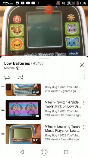 vtech on low batteries