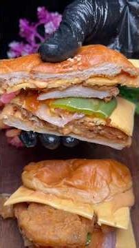 Double Decker Chicken Cheese Burger #short #shorts