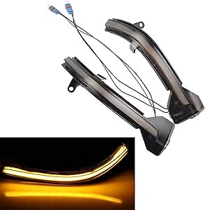 LED Dynamic Turn Signal Light Side Mirror Blinker Sequential Lamp Assembly For Bmw 5 6 7 Series F10 F11 F07 F06 F12 F13 F01 (Yellow)