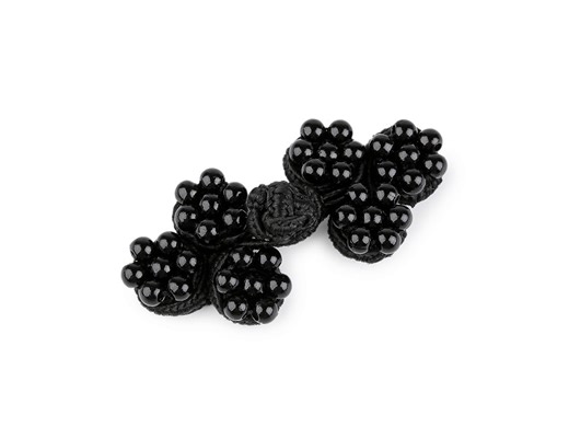 Decorative textile fastening with beads (4 pr.)
