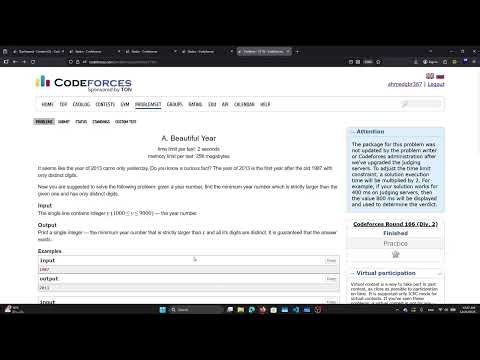 Codeforces 271A Beautiful Year Solution | Arabic Explanation