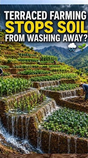 How Terraced Farming Stops Soil From Washing Away 🌧️🌱