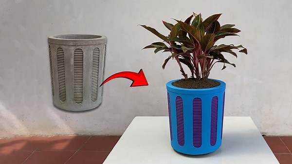 Transform Plastic Barrels into Gorgeous Flower Pots with Cement