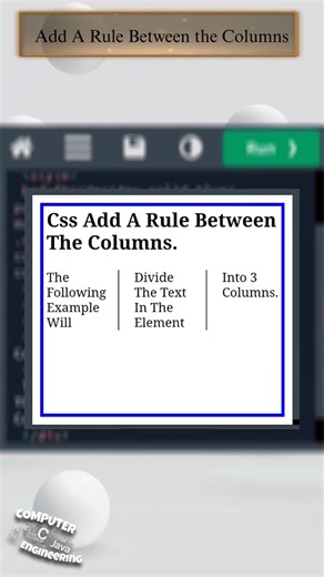 𝐂𝐬𝐬 𝐀𝐝𝐝 𝐀 𝐑𝐮𝐥𝐞 𝐁𝐞𝐭𝐰𝐞𝐞𝐧 𝐓𝐡𝐞 𝐂𝐨𝐥𝐮𝐦𝐧𝐬 | #css #rules #columns #html #css3 #html5 ‪@vr_codes‬