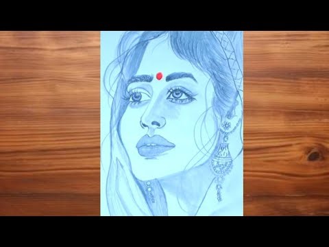 How to Draw Indian woman Face / Face Drawing #facedrawing #art