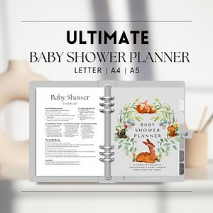 Baby Shower Planner, Checklist, Guest List, Gift Tracker, Event Planning Baby Shower Bundle, Printable Baby Shower Planner, Woodland Themed - Etsy