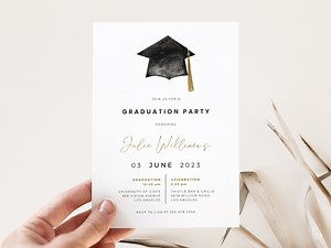Modern Graduation Party Invitation Template | VEDA Collection - Etsy