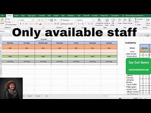 Use only available staff for schedule in Excel