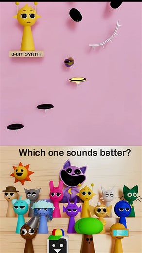 Catnap Sprunki Vs Real instruments