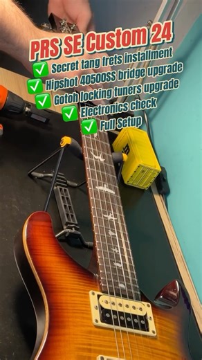 Mint Müzik on Instagram: "PRS SE Custom 24 ✅ Secret tang frets installment ✅ Hipshot 40500SS bridge upgrade ✅ Gotoh locking tuners upgrade ✅ Electronics check ✅ Full Setup . #luthier #guitar #luthiery #maintenance #prs #woodworking #guitarsofinstagram #customguitar #guitarist #electricguitar #guitars #guitarmaker #music #guitarplayer #lutherie #customguitars #guitarra #luthieria #bass #guitartech #guitarrepair #acousticguitar #guitarbuilder #wood #handmadeguitar #guitarbuilding #guitarsdaily #bo