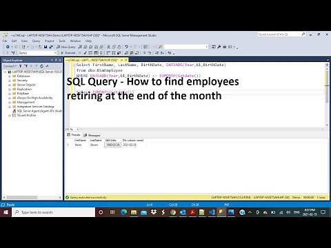 SQL Query | How to find employees retiring at the end of the month | DATEADD | EOMONTH