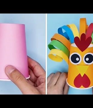 How to make easy paper cup craft for kids | Chicken | Mouse | Paper Cup Animal Crafts Kids Can Make