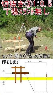 切抜き③法勾配1:0.5の丁張の掛け方【超基本】 #土木 #施工管理 #丁張 #測量 #現場監督 #建設業 #若手技術者 #出来形管理 #レベル測量 #法勾配