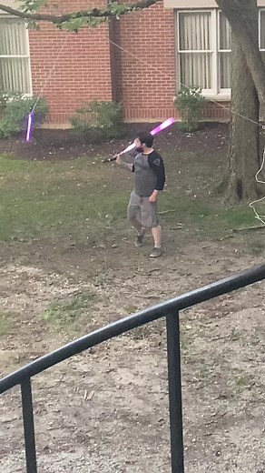 our neighbors love us obviously #starwars #lightsaber
