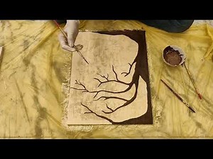 TEXTURE PAINTING ON CANVAS | USING WALL PUTTY | EASY CANVAS PAINTING TUTORIAL FOR BEGINNERS