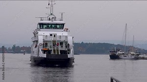 Oslo, Norway - October 19, 2024 – Island Ferries Cruising Oslofjord.
