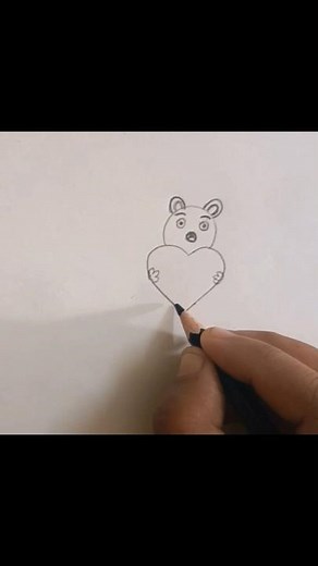 How to draw teddy bear with heart ❤️how to draw teedy bear/easy drawing🧸 #shorts#drawing#viralvideo