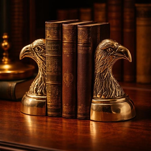 Vintage Brass Eagle Bookends, Library Study Decor, Regal Office Styling - Etsy