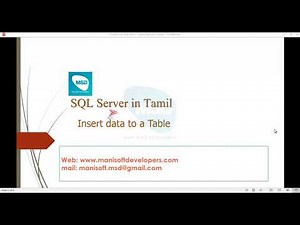 SQL server in Tamil Part 04 - Insert data to a Table