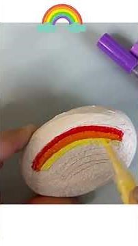 🌈✨ Paint a Beautiful Rainbow on a Stone – Fun & Easy Art for Kids! 🎨🖌️