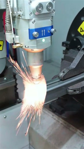 High speed beveling fiber laser tube cutting machine for automatic cutting of square tubes!#laser