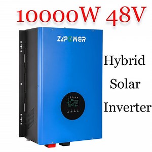 ZLPOWER 10KW 48V Hybrid Solar Inverter Charger - 120/240V Split Phase Pure Sine Wave, UL1741 Certified, 30000W Peak, Dual MPPT, Off-Grid for Home Business & Emergency Backup
