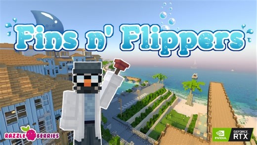 水族馆装修 RTX 免费光线追踪地图 MINECRAFT FINS N FLIPPERS 我的世界基岩版 官方商城免费模组