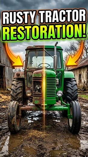 100 Year Old Rusty Tractor 🚜 Fully Restored! Amazing Transformation #Shorts #rost