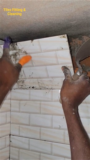 I installed 8x12 new design ceramic tiles on the upper part of the bathroom wall.#bathroomtiles