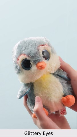 TY Beanie Boos T37322 Fisher The Bird with Glittery Blue Eyes, The Plush with Big Sparkly Eyes - 15 cm
