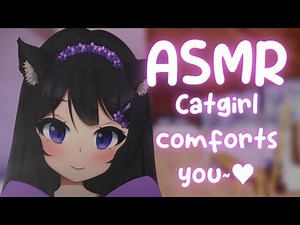 [ASMR] Catgirl waifu comforts you with cuddles ♥ soft whispers, neko listener roleplay, ADHD comfort