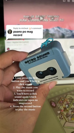 Replying to @micheal 👍🏻 here’s the tutorial po hihi #minitaperecorder #recorder #taperecorder