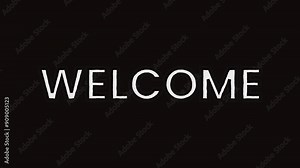 Welcome Text Animation with imaginative Pattern. Great for greeting cards for the opening video, movies, presentations, and videos