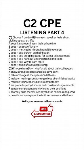 C2 Proficiency (CPE) Practice Test Listening Part 4 #cpe #cambridgeenglishexams #c2exam #cpeexam