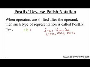 74. Infix, Prefix and Postfix (Hindi)