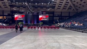 The Macon Centreplex is ready to go for a full day of graduation ceremonies, starting with Howard High School at 10 a.m.! STREAM: shorturl.at/bDmgK | Bibb County School District