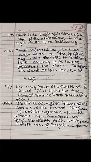 Light chapter 13 question answer | Science class 8 chapter 13 | Class 8 Science Chapter 13 | #shorts