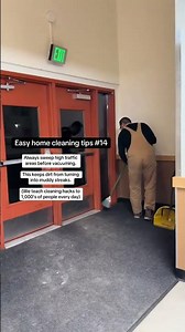 Part 14: Always sweep before vacuuming high-traffic areas 🧹 Entryways and high-traffic spots