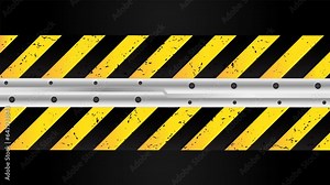 animated industrial gate with grunge texture warning line.for you video or design game opening