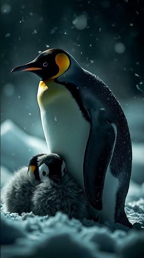 Penguin Family Huddled in the Snow | Cutest Arctic Moment in 4K ❄️🐧