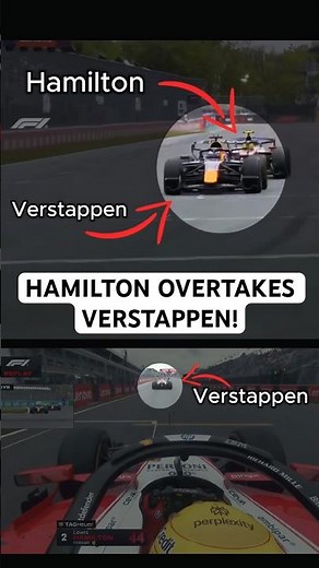 Hamilton INSANE Overtake on Verstappen! 🔥 | F1 Canada GP #f1 #lewishamilton #maxverstappen