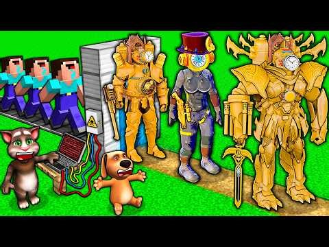 SECRET UPGRADE of CLOCK MAN TITAN BOSS and CLOCKWOMAN vs SKIBIDI TOILET in MINECRAFT animation