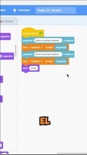 Cómo hacer una suma en Scratch !!! #scratch #shorts #algoritmo #programacion