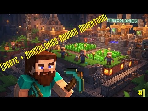 Let's Play Minecraft EP01 | Create + MineColonies Modded Adventure! 🚂🌾