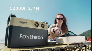 iGo3600 Portable Power Station 3600Wh, with 2 200W Solar Panel and Bat1.8 Battery Included, 2H to Full Charge, 4 AC Outlets, for Home use, Outdoor RV, Emergency,Power Outage Off Grid