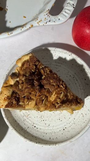 4.7K views · 28 reactions | This Dutch apple pie combines a sweet cinnamon apple filling with a delicious oat crumble topping. Serve it warm with vanilla ice cream for the ultimate fall dessert. https://www.eatingbirdfood.com/healthy-dutch-apple-pie/ | Eating Bird Food | Facebook